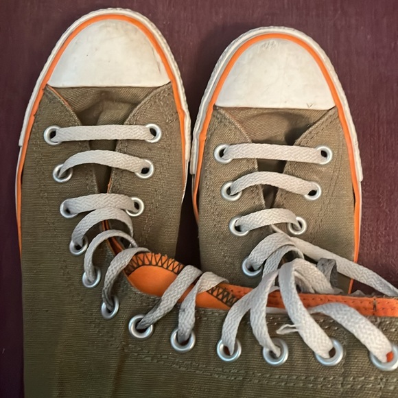 Converse High-Top Sneakers - Olive and Orange - Picture 7 of 8